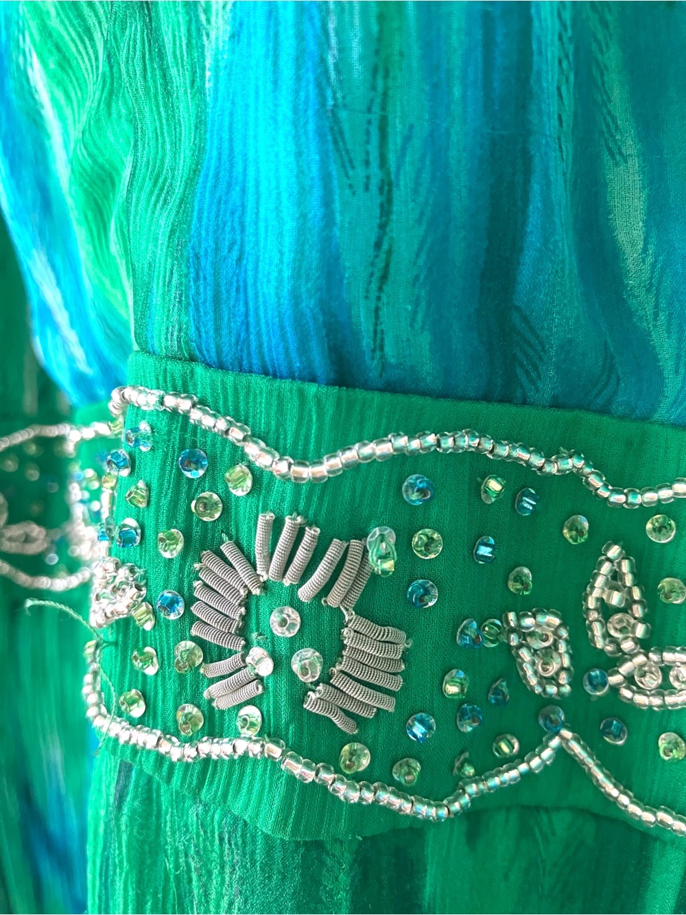 Laundry By Shelli Segal Green and Blue Halter Dress - Picture 3 of 6